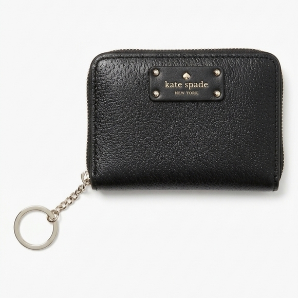 kate spade Handbags - Kate Spade New York Zip Around Wallet In Black Leather